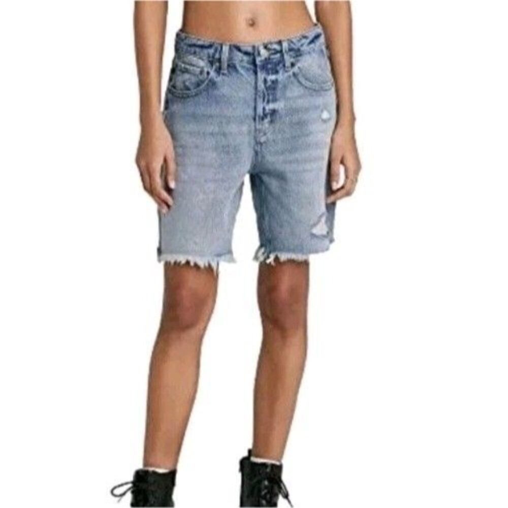 Wild Fable Women's Size 00 Shorts High-Rise Wide Leg Bermuda Jean Medium Wash